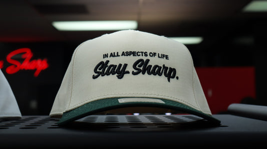 -Stay Sharp- Bone/Ivory Green Snapback